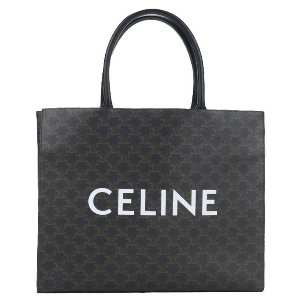 CELINE Celine Tote Bag, Triomphe Canvas, Men's, Black
